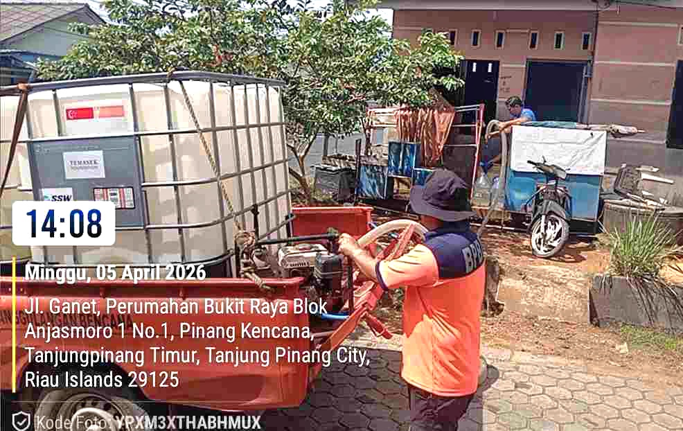 Distribusi Air Bersih di Tanjungpinang Tembus 740 Ton, Pemko Pastikan Warga Tak Kekurangan