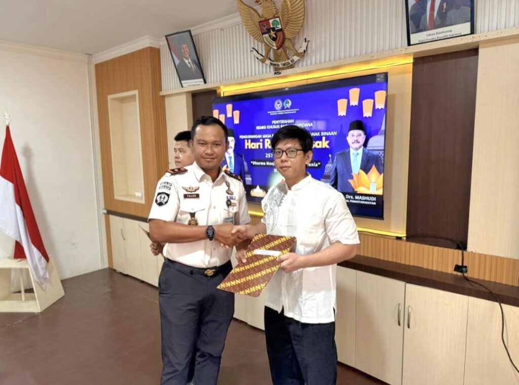 Rutan Batam Berikan Remisi Waisak kepada Delapan Warga Binaan, Jadi Motivasi untuk Berubah