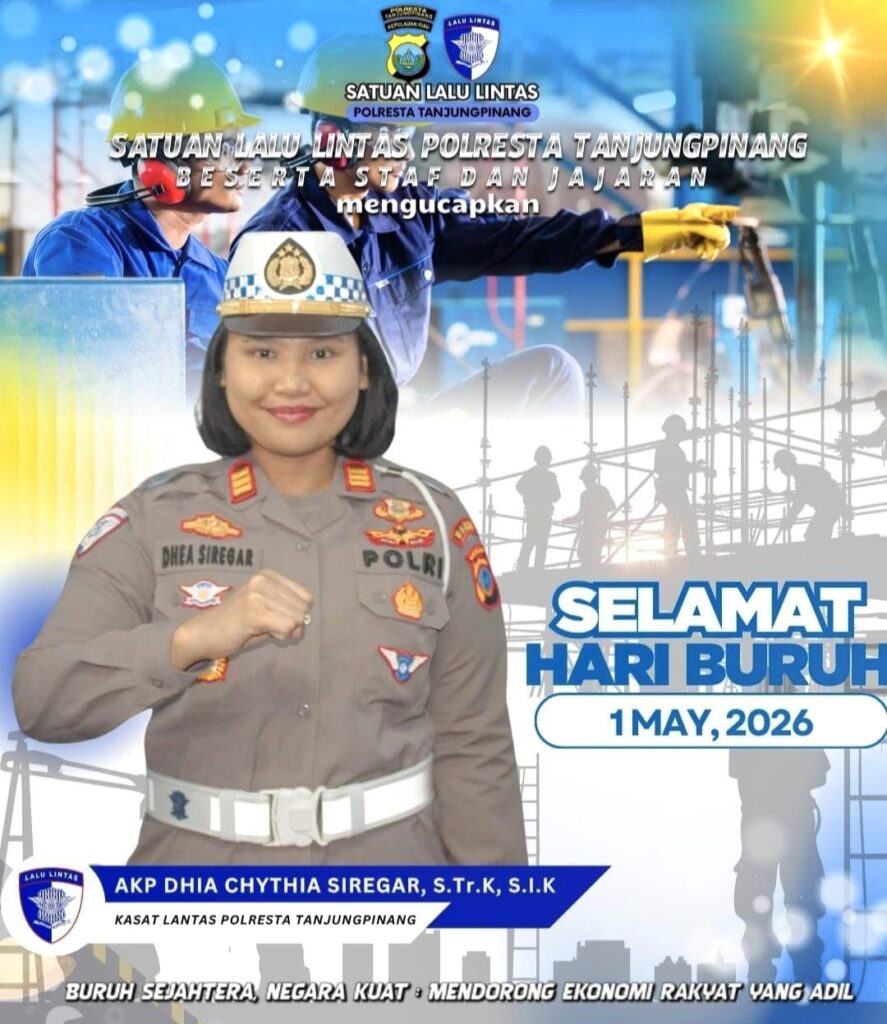 Satlantas Polresta Tanjungpinang Apresiasi Buruh di Hari May Day 2026, Ajak Tertib Berlalu Lintas