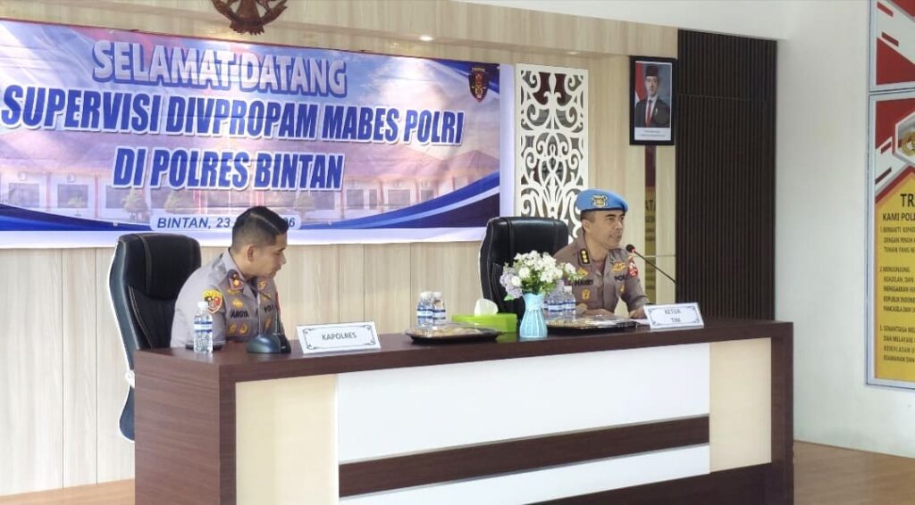 Divpropam Polri Supervisi Polres Bintan, Tekankan Pengawasan Preventif dan Penguatan Integritas Anggota