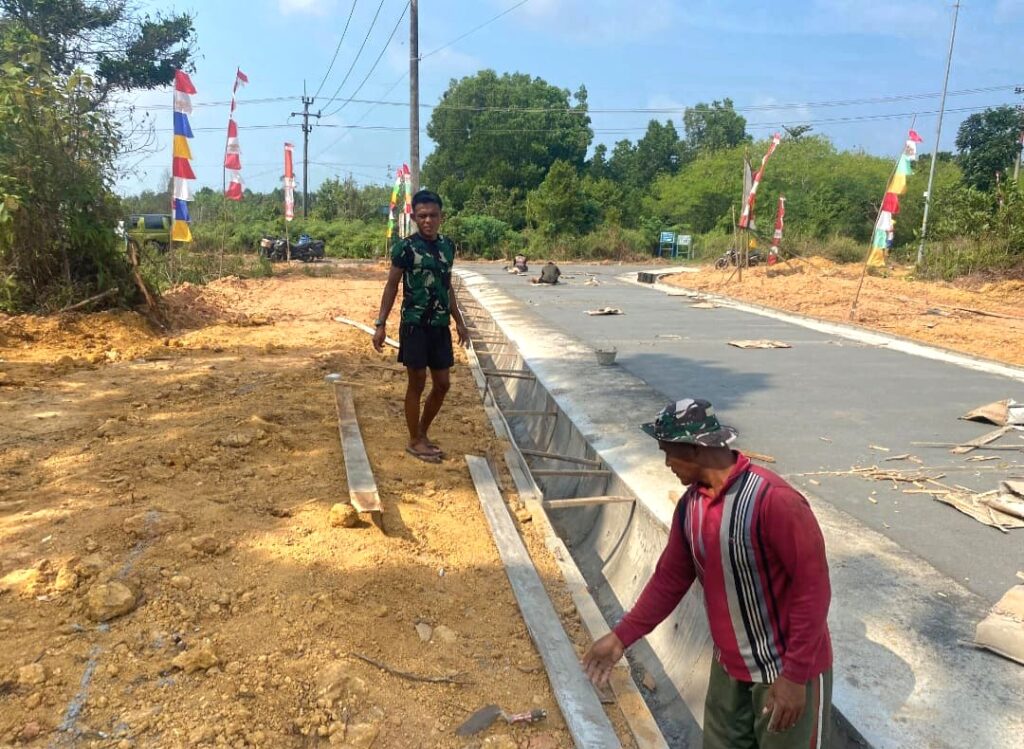 Satgas TMMD ke-129 Kebut Semenisasi Jalan di Bintan, Progres Pengerjaan Tembus 80 Persen