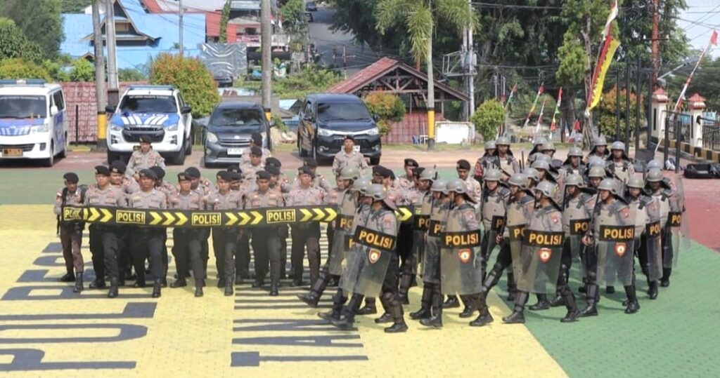 Hadapi Potensi Unjuk Rasa, 77 Personel Polresta Tanjungpinang Jalani Latihan Dalmas
