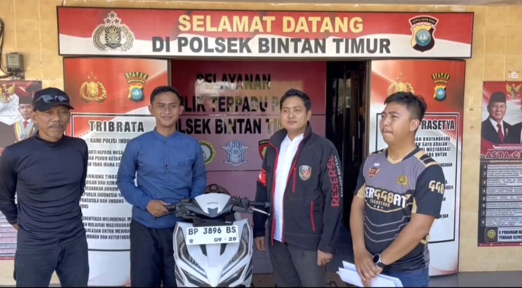 Reskrim Polsek Bintan Timur Temukan dan Kembalikan Motor Warga yang Hilang