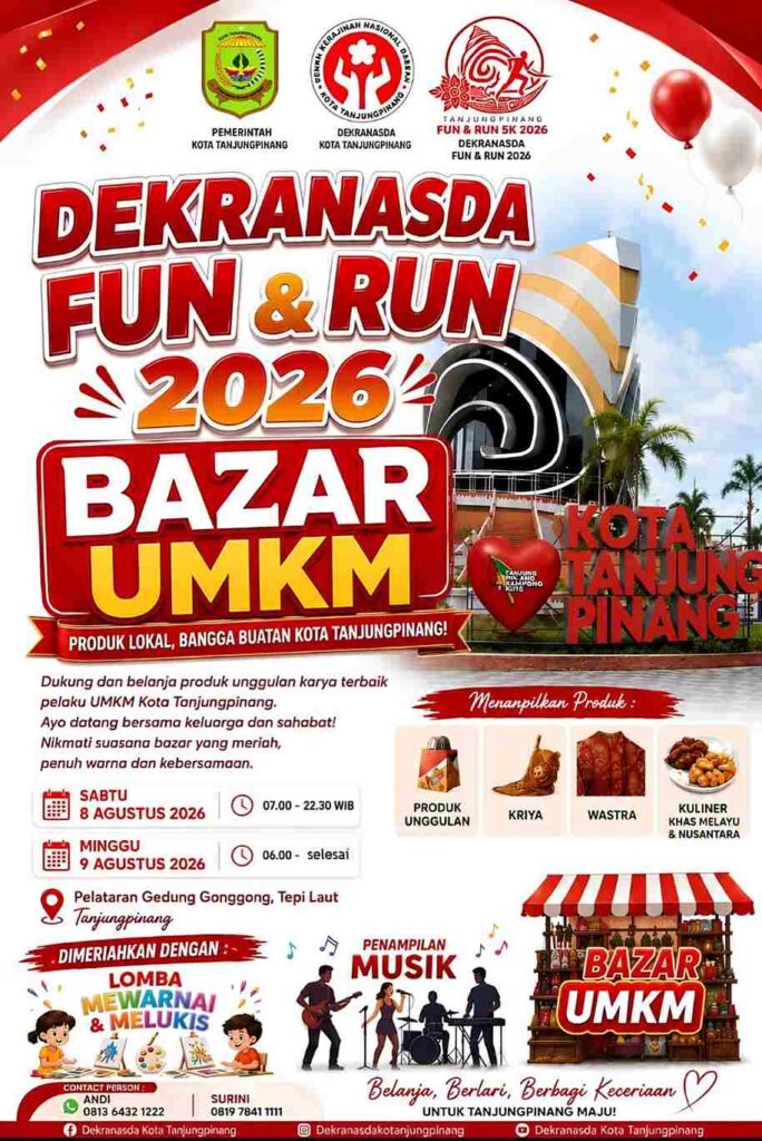 Dekranasda Tanjungpinang Padukan Seni dan Sport Tourism, 1.225 Peserta Siap Meriahkan Fun & Run 2026