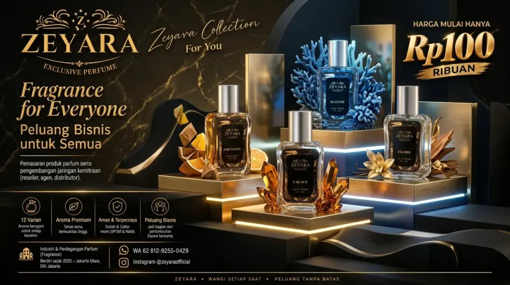 Modal 100 Ribu, Peluang Bisnis Parfum Zeyara Parfum Kini Terbuka untuk Siapa Saja