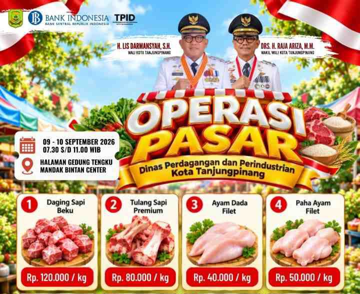 Jaga Daya Beli, Pemko Tanjungpinang Gelar Operasi Pasar 9-10 September